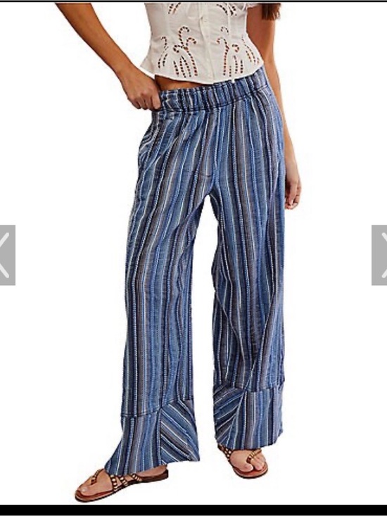 Free People Pants - Free People Days End Tan Striped Pants